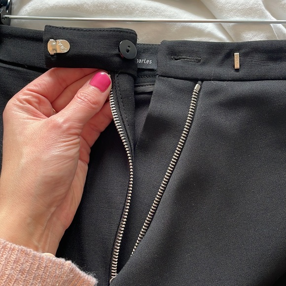 JUDTIH & CHARLES Wool Suiting Ruffle Pencil Skirt - Picture 7 of 9